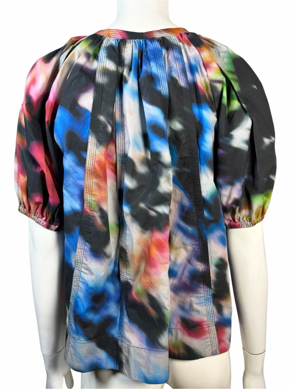 Ulla Johnson Loli Kaleidoscope Cotton Poplin Puff Sleeve Blouse Size 8 Artsy
